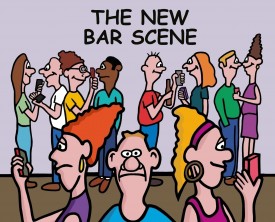 The bar scene isn't what it used to be. A guy goes to a drinking establishment and soon realize that he's going to be bored the entire evening.