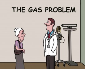An old lady visits the doctor about a gas problem. She says her farts are not that bad because they never stink and are always silent. That's a relief!