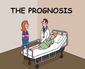 "What's my husband's prognosis?", the woman asked the doctor. She didn't think her husband looked well at all. In fact, parts were missing!