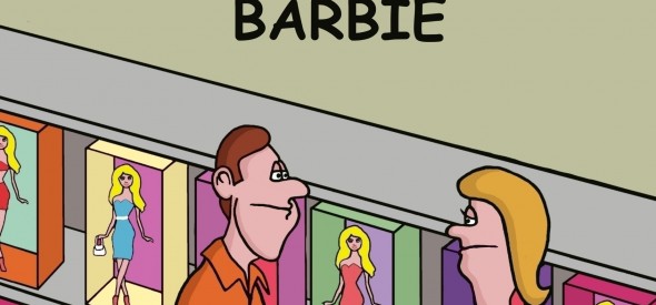 Divorced barbie costs more than the other barbies in the toy store. A man buying a barbie for his daughter wants to know why.